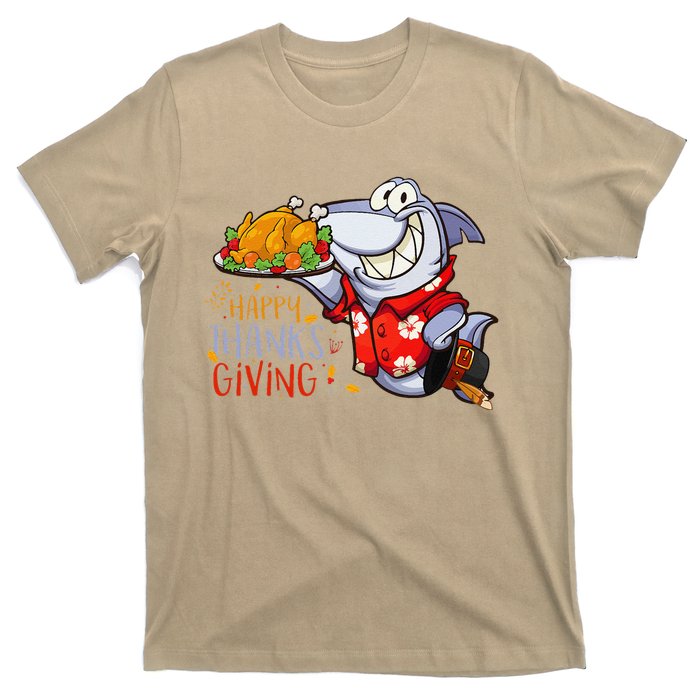 Funny Shark Eat Turkey Happy Thanksgiving Gifts T-Shirt