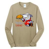 Funny Shark Eat Turkey Happy Thanksgiving Gifts Tall Long Sleeve T-Shirt