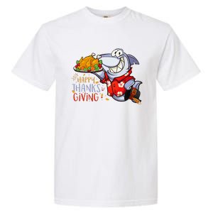 Funny Shark Eat Turkey Happy Thanksgiving Gifts Garment-Dyed Heavyweight T-Shirt