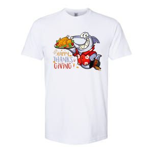 Funny Shark Eat Turkey Happy Thanksgiving Gifts Softstyle CVC T-Shirt