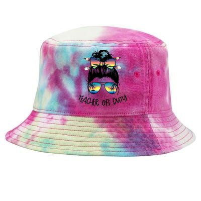 Funny Summer End Of School Year Teacher Off Duty  Tie-Dyed Bucket Hat