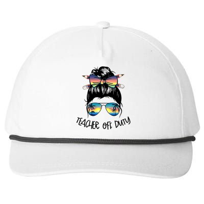 Funny Summer End Of School Year Teacher Off Duty  Snapback Five-Panel Rope Hat