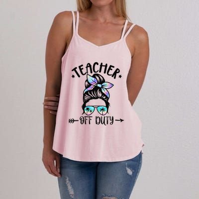 Funny Summer End Of School Year Teacher Off Duty Women's Strappy Tank