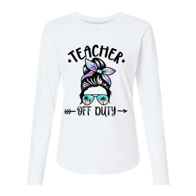 Funny Summer End Of School Year Teacher Off Duty Womens Cotton Relaxed Long Sleeve T-Shirt