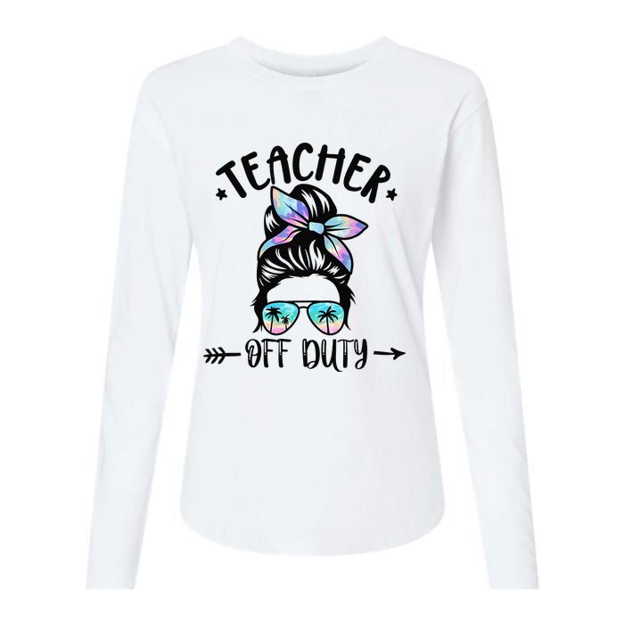 Funny Summer End Of School Year Teacher Off Duty Womens Cotton Relaxed Long Sleeve T-Shirt