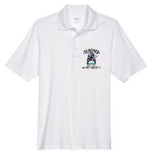 Funny Summer End Of School Year Teacher Off Duty Men's Origin Performance Pique Polo