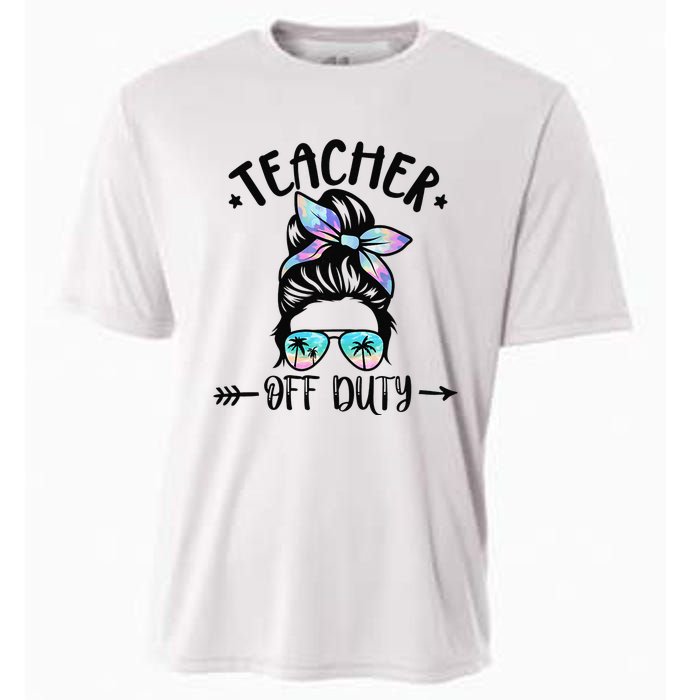 Funny Summer End Of School Year Teacher Off Duty Cooling Performance Crew T-Shirt