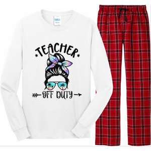 Funny Summer End Of School Year Teacher Off Duty Long Sleeve Pajama Set