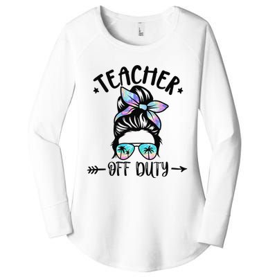 Funny Summer End Of School Year Teacher Off Duty Women's Perfect Tri Tunic Long Sleeve Shirt