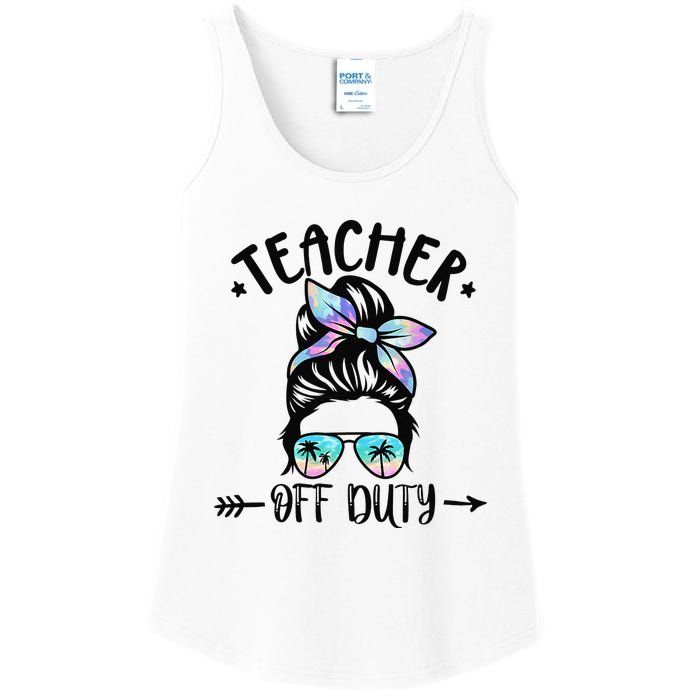 Funny Summer End Of School Year Teacher Off Duty Ladies Essential Tank