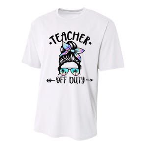 Funny Summer End Of School Year Teacher Off Duty Performance Sprint T-Shirt