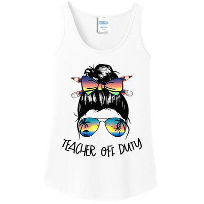 Funny Summer End Of School Year Teacher Off Duty Ladies Essential Tank