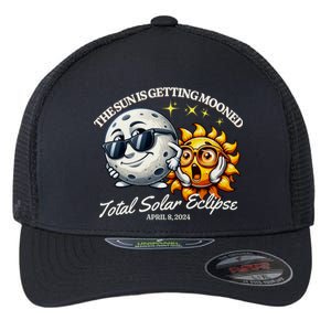 Funny Solar Eclipse April 2024 Sun Is Getting Mooned Flexfit Unipanel Trucker Cap