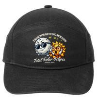 Funny Solar Eclipse April 2024 Sun Is Getting Mooned 7-Panel Snapback Hat