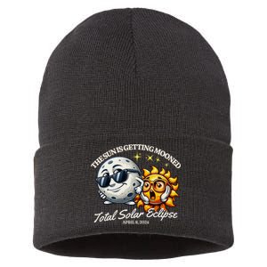 Funny Solar Eclipse April 2024 Sun Is Getting Mooned Sustainable Knit Beanie