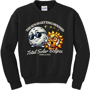 Funny Solar Eclipse April 2024 Sun Is Getting Mooned Kids Sweatshirt