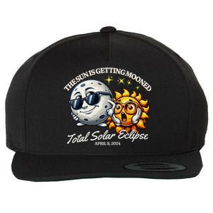 Funny Solar Eclipse April 2024 Sun Is Getting Mooned Wool Snapback Cap