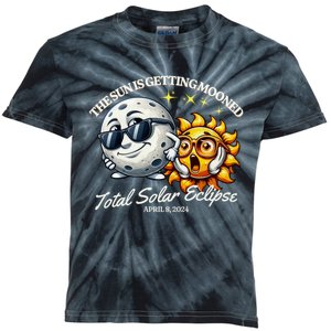 Funny Solar Eclipse April 2024 Sun Is Getting Mooned Kids Tie-Dye T-Shirt