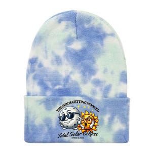 Funny Solar Eclipse April 2024 Sun Is Getting Mooned Tie Dye 12in Knit Beanie