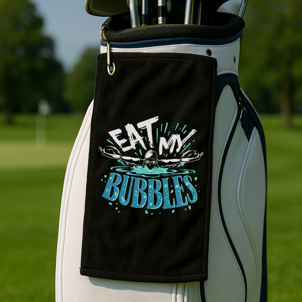Funny Swimming Float Eat My Bubbles Golf Towel