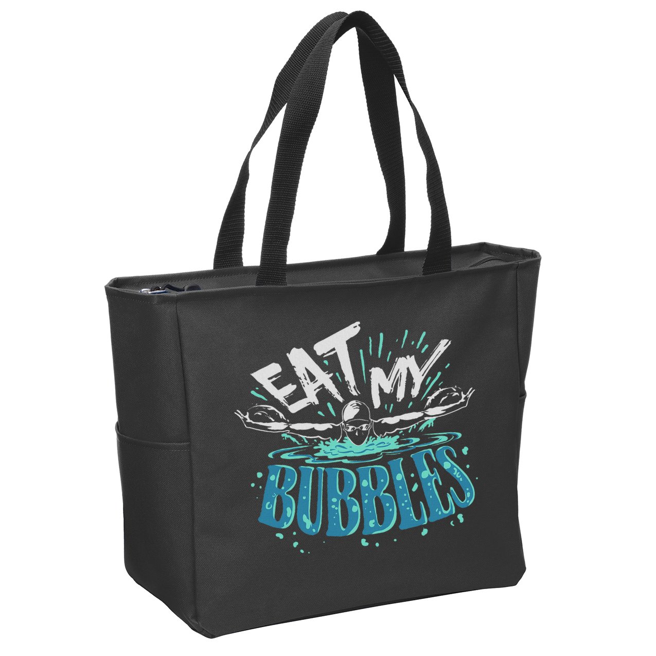Funny Swimming Float Eat My Bubbles Zip Tote Bag