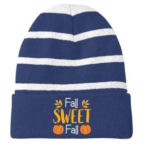 Fall Sweet Fall Striped Beanie with Solid Band