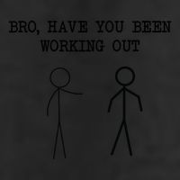 Funny Stick Figure Gym Jokes Bro Have You Been Working Out Large Microfiber Waffle Golf Towel