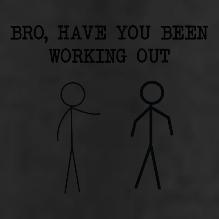 Funny Stick Figure Gym Jokes Bro Have You Been Working Out Large Microfiber Waffle Golf Towel