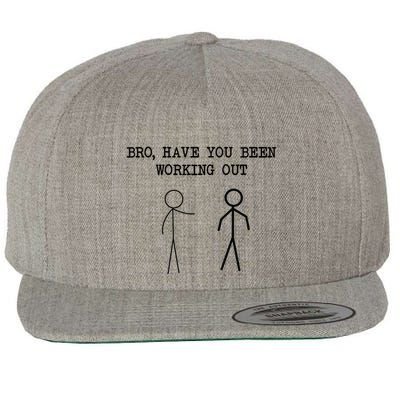 Funny Stick Figure Gym Jokes Bro Have You Been Working Out Wool Snapback Cap