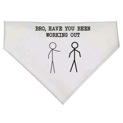 Funny Stick Figure Gym Jokes Bro Have You Been Working Out USA-Made Doggie Bandana