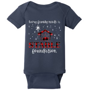 Family Stable Foundation Christmas Nativity Christ Pajamas Baby Bodysuit