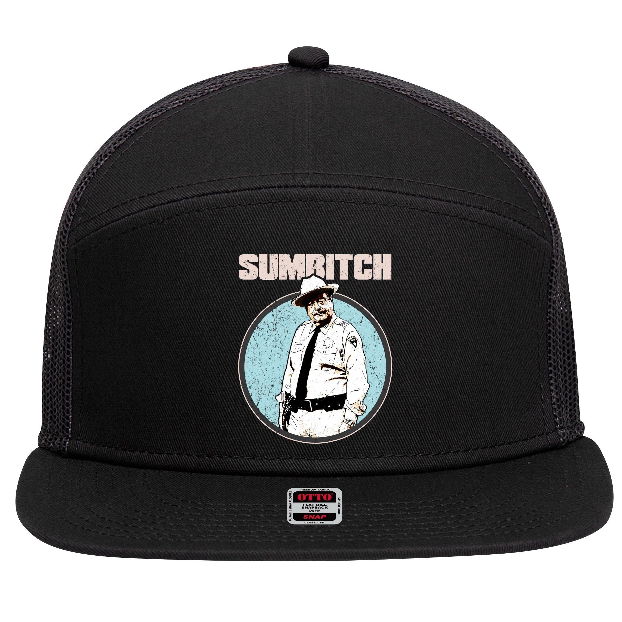 Funny Sumbitch 70's Movie Quote 7 Panel Mesh Trucker Snapback Hat