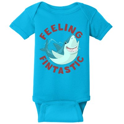 Funny Shark Feeling Fintastic Shark Week Fan Baby Bodysuit