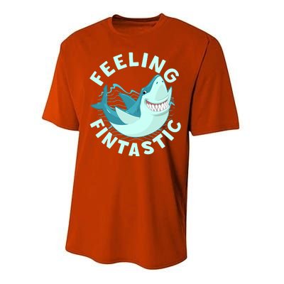 Funny Shark Feeling Fintastic Shark Week Fan Performance Sprint T-Shirt