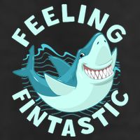 Funny Shark Feeling Fintastic Shark Week Fan 7 Panel Mesh Trucker Snapback Hat