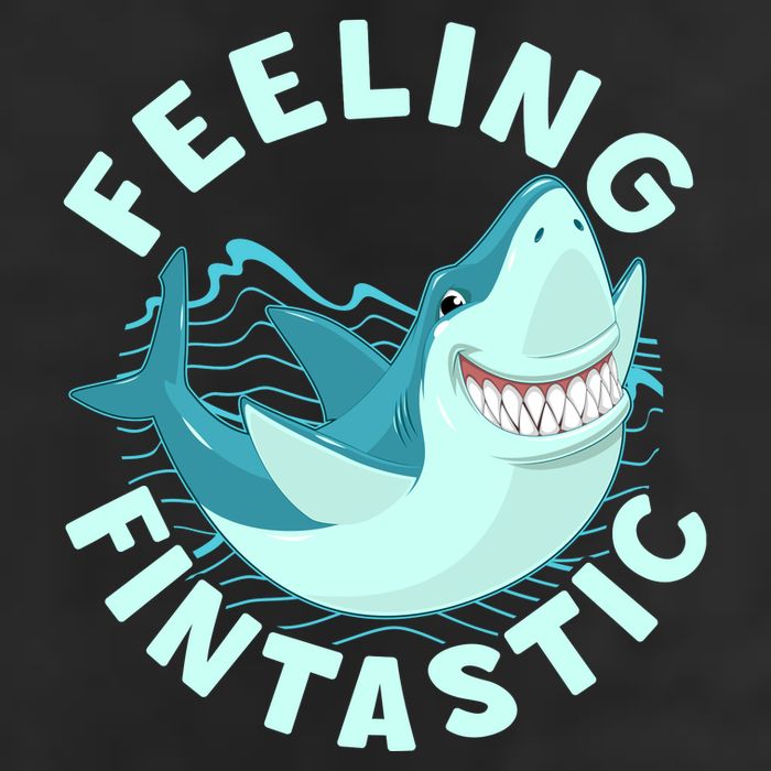Funny Shark Feeling Fintastic Shark Week Fan 7 Panel Mesh Trucker Snapback Hat