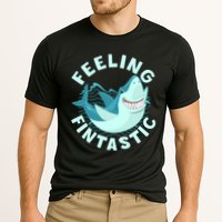 Funny Shark Feeling Fintastic Shark Week Fan Cooling Performance Crew T-Shirt