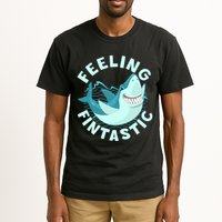 Funny Shark Feeling Fintastic Shark Week Fan Tall T-Shirt