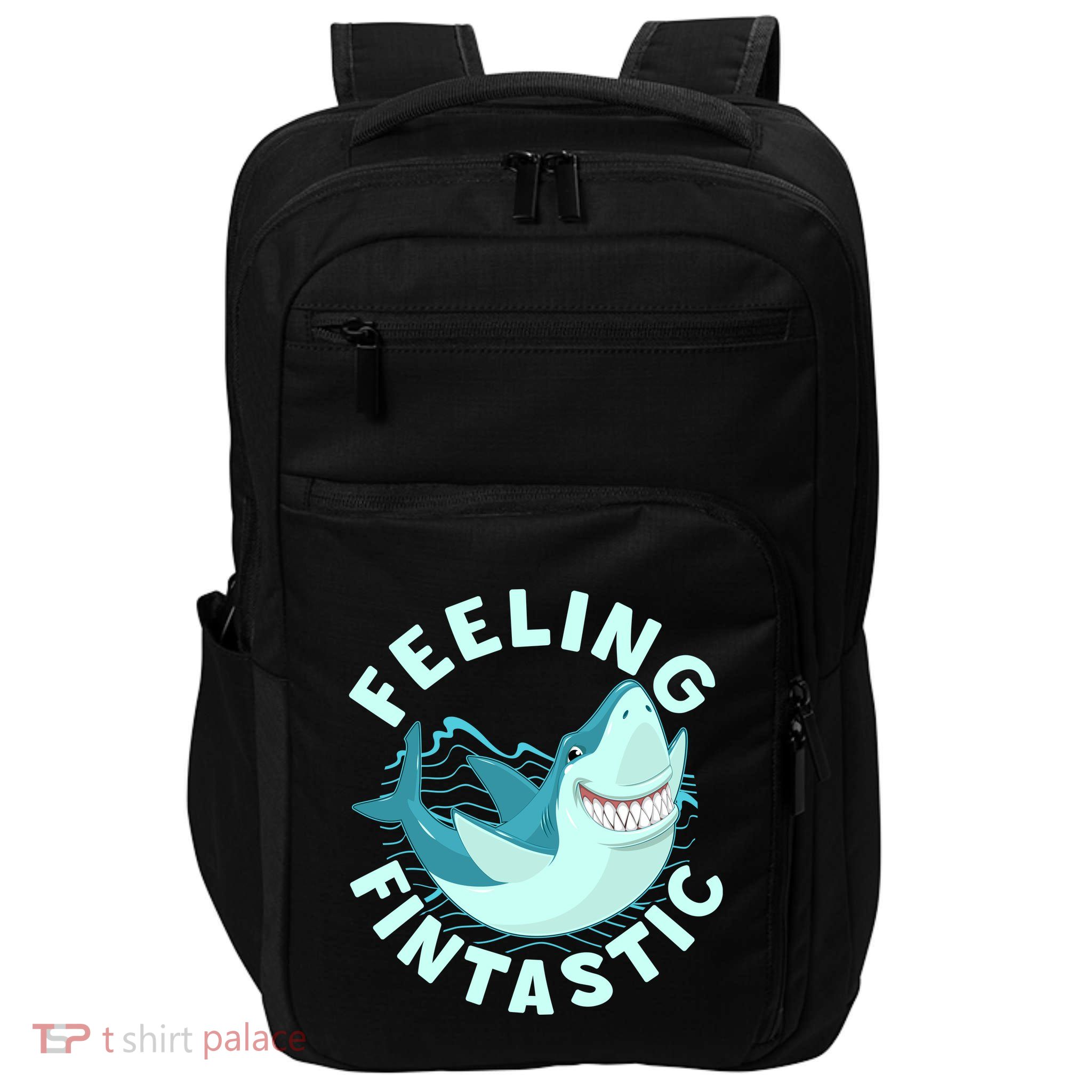 Funny Shark Feeling Fintastic Shark Week Fan Impact Tech Backpack