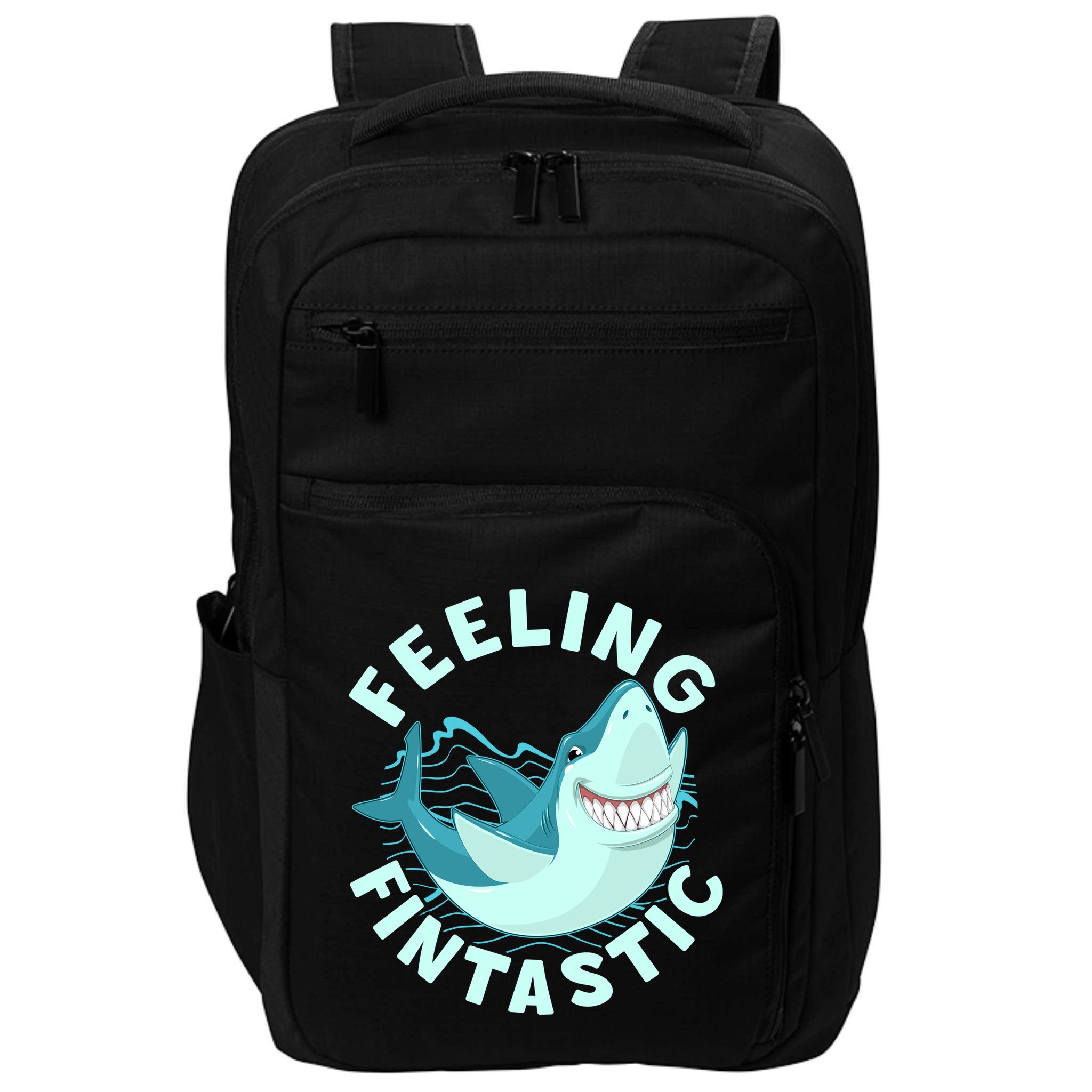 Funny Shark Feeling Fintastic Shark Week Fan Impact Tech Backpack
