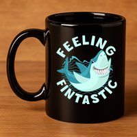 Funny Shark Feeling Fintastic Shark Week Fan 11oz C Handle Ceramic Mug