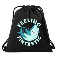 Funny Shark Feeling Fintastic Shark Week Fan Drawstring Bag