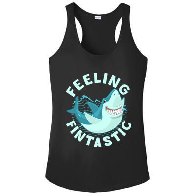Funny Shark Feeling Fintastic Shark Week Fan Ladies PosiCharge Competitor Racerback Tank