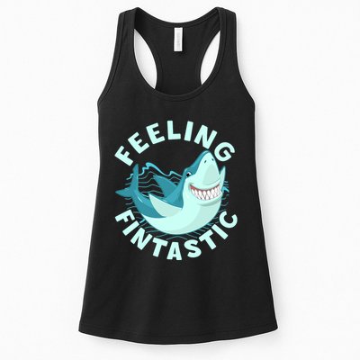 Funny Shark Feeling Fintastic Shark Week Fan Womens Tank Top