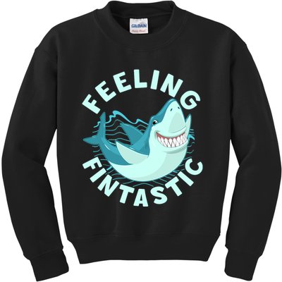 Funny Shark Feeling Fintastic Shark Week Fan Kids Sweatshirt