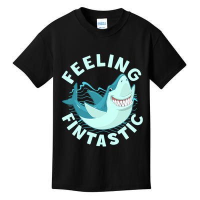 Funny Shark Feeling Fintastic Shark Week Fan Kids T-Shirt