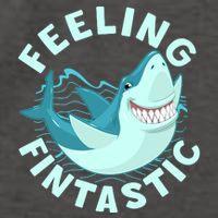 Funny Shark Feeling Fintastic Shark Week Fan Vector Backpack