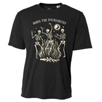 Feminist Skeleton Fun Burn Patriarchy Halloween Rights Cooling Performance Crew T-Shirt