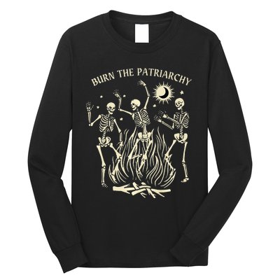 Feminist Skeleton Fun Burn Patriarchy Halloween Rights Long Sleeve Shirt