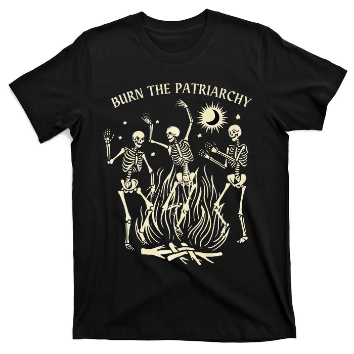 Feminist Skeleton Fun Burn Patriarchy Halloween Rights T-Shirt